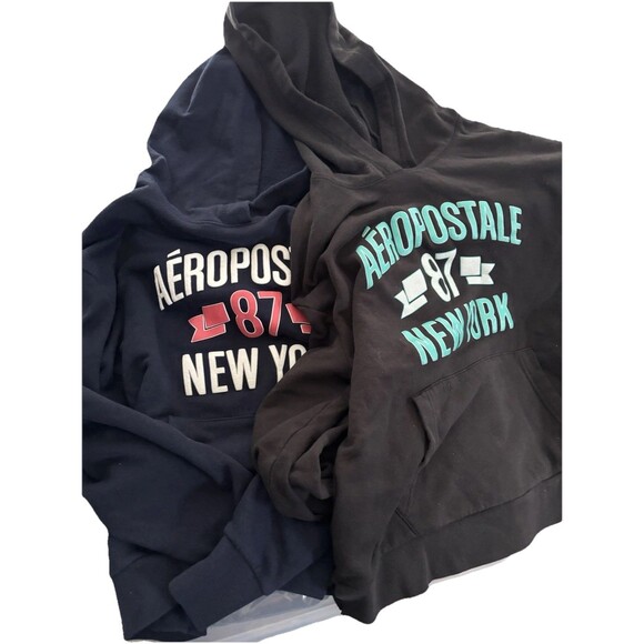 Aeropostale Tops - Lot of 2 Aeropostale Womens Hoodies Pullover Size XL Pocket  Navy And Black READ
